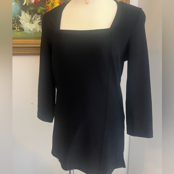 Boston Proper Tops - Boston Proper Black Square Neckline Top Size Small